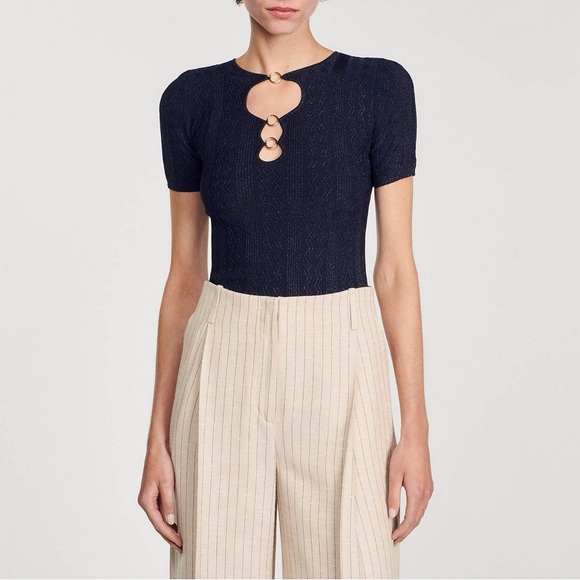 Sandro Tops - ❗️SOLD❗️✨HOST PICK✨ SANDRO NAVY TOP (Size L)